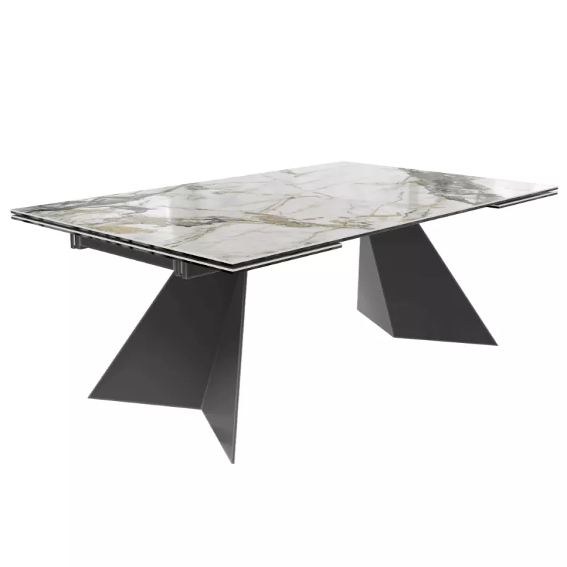 GOTHAM│Table extensible L 190-270 cm│Plateau céramique│Coloris à choix