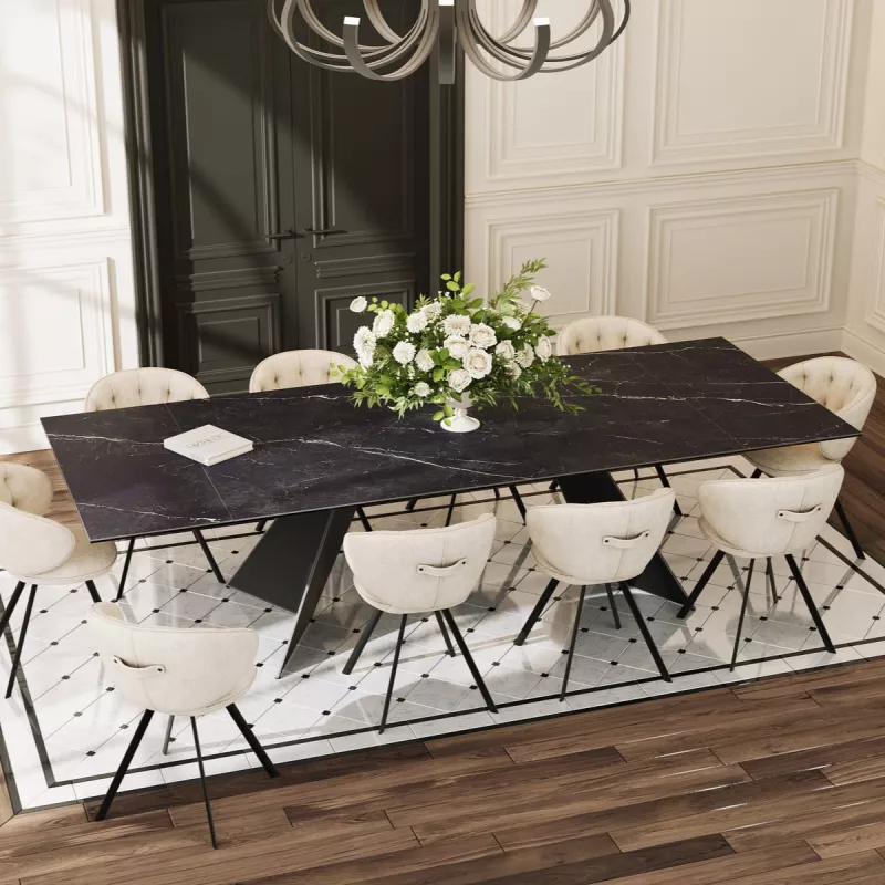 GOTHAM│Table extensible L 190-270 cm│Plateau céramique│Coloris à choix