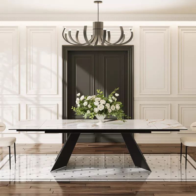 GOTHAM│Table extensible L 190-270 cm│Plateau céramique│Coloris à choix