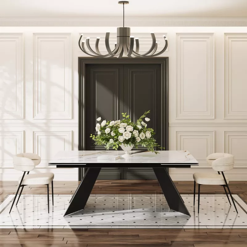 GOTHAM│Table extensible L 190-270 cm│Plateau céramique│Coloris à choix