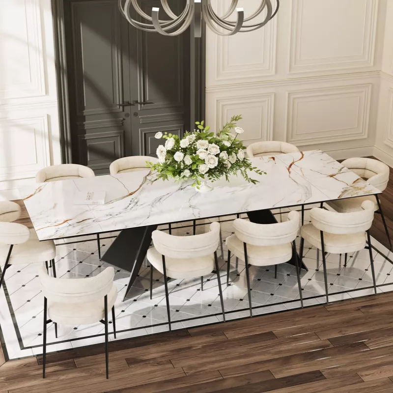 GOTHAM│Table extensible L 190-270 cm│Plateau céramique│Coloris à choix