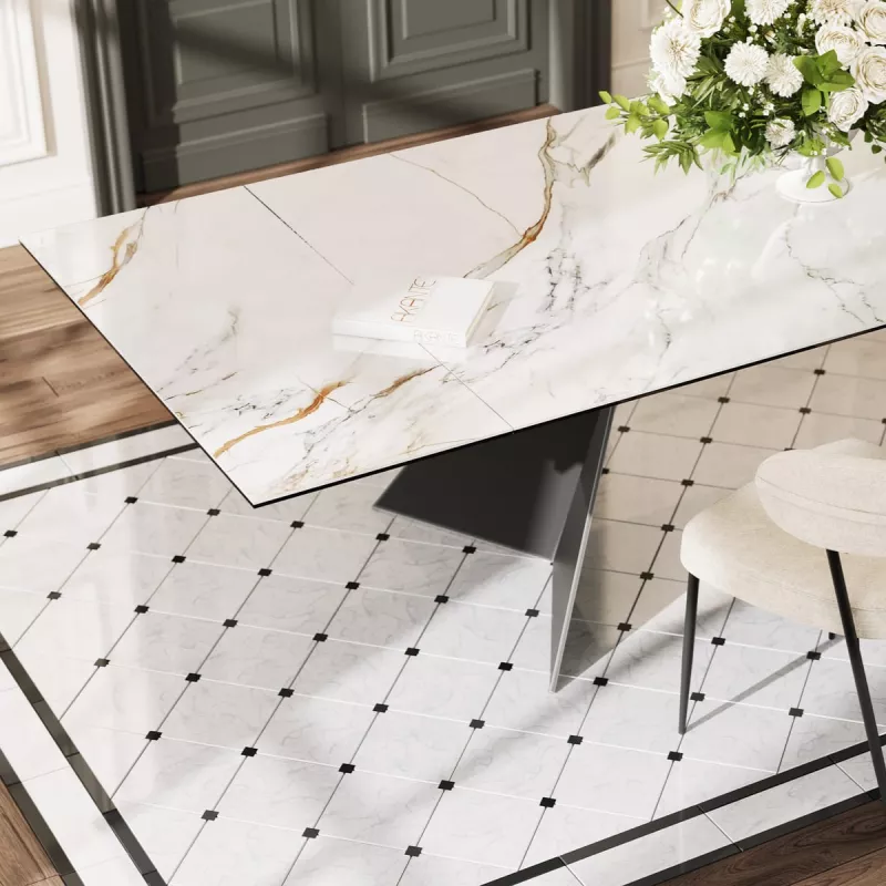 GOTHAM│Table extensible L 190-270 cm│Plateau céramique│Coloris à choix