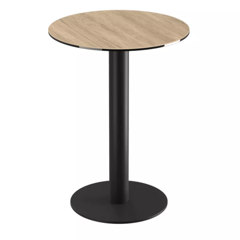 ORLANDO │Table ronde ø55 cm │Piètement acier laqué noir mat│Coloris à choix