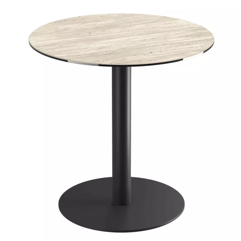 ORLANDO │Table ronde ø75 cm │Piètement acier laqué noir mat│Coloris à choix