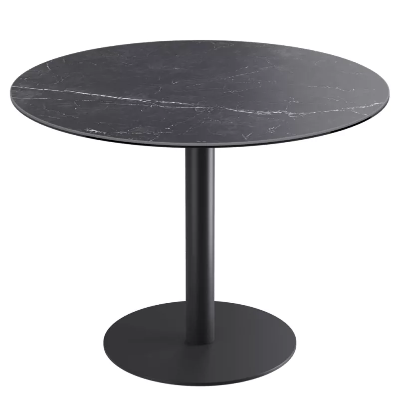 ORLANDO │Table ronde ø100 cm │Piètement acier laqué noir mat│Coloris à choix