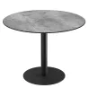 ORLANDO │Table ronde ø100 cm │Piètement acier laqué noir mat│Coloris à choix