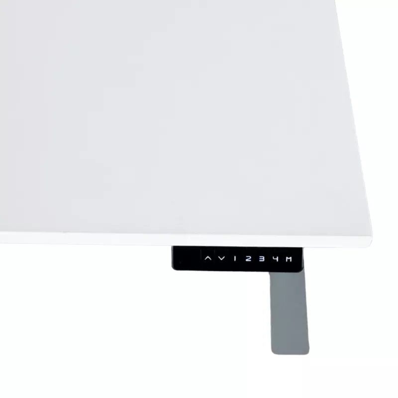 ENVEOL│Bureau électrique L 160xp 80 - 4 mémoires de position│Blanc/Gris aluminium