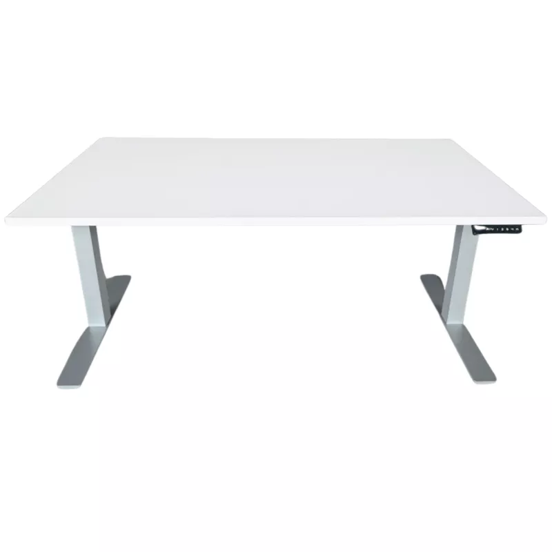 ENVEOL│Bureau électrique L 160xp 80 - 4 mémoires de position│Blanc/Gris aluminium