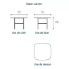 MARGOT│Table carrée L 50 x H 35 cm│2 coloris de plateaux/pieds disponibles