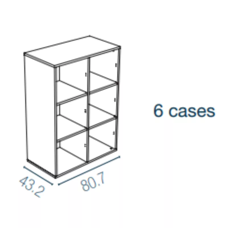 CAMILLE│Rangement 6 cases ouvert│coloris à choix