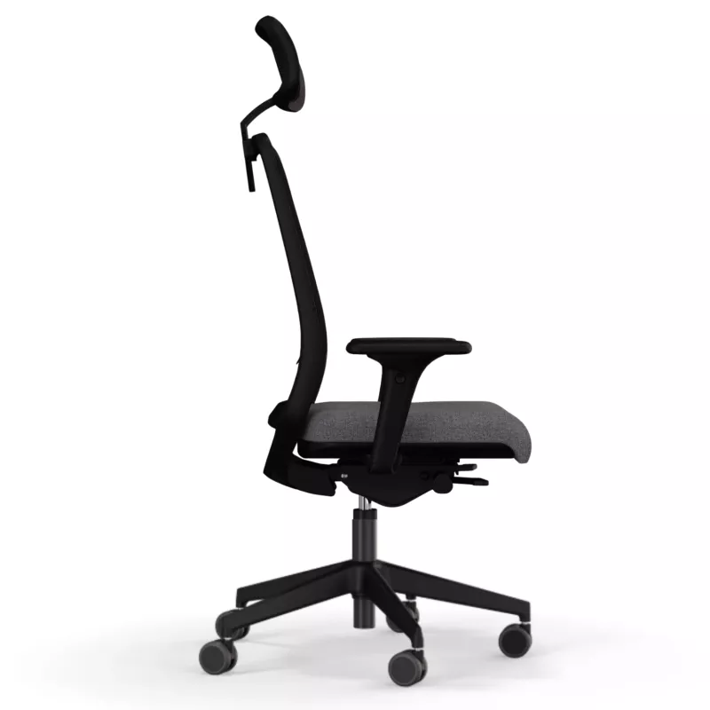 GABIN | Fauteuil de travail avec têtière | Synchrone ergonomique-accoudoirs 4D
