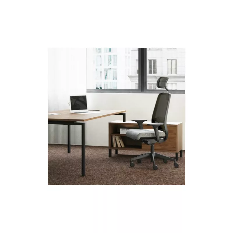 GABIN | Fauteuil de travail avec têtière | Synchrone ergonomique-accoudoirs 4D