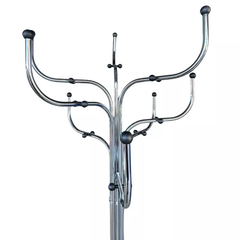 SIDSE WERNER│COAT TREE Porte-manteau H 193 cm - ø 64 cm│8 Patères│Acier chromé