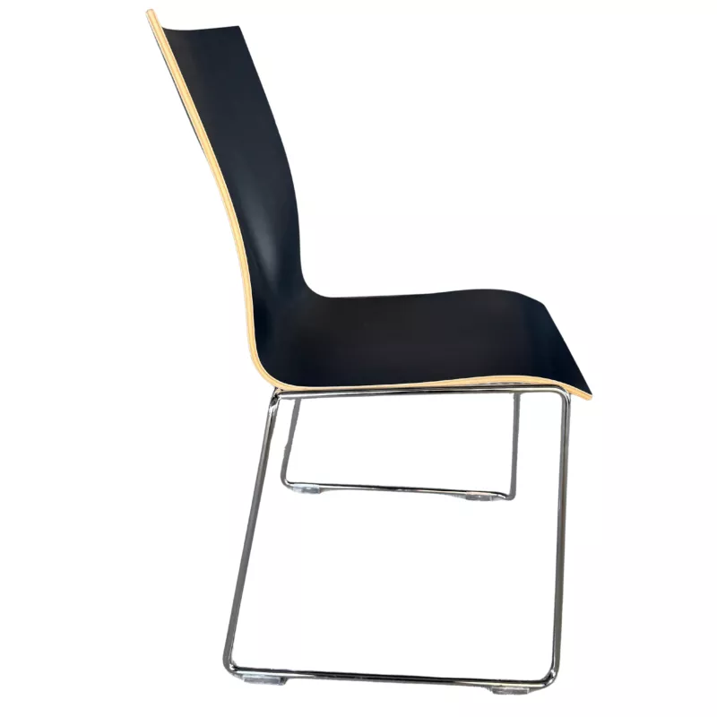 CHAIRIK│Chaise d'accueil/collectivité designer ERIK MAGNUSSEN│Gris anthracite