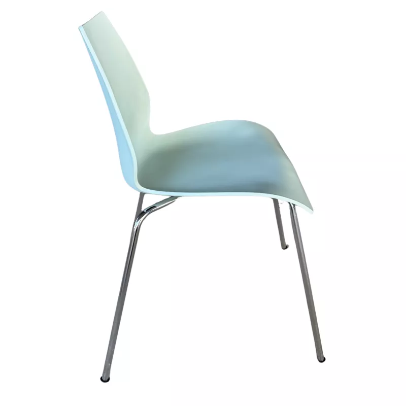 KARTELL│Chaise d'accueil/collectivité modèle MAUI designer Vico Magistretti│bleu clair