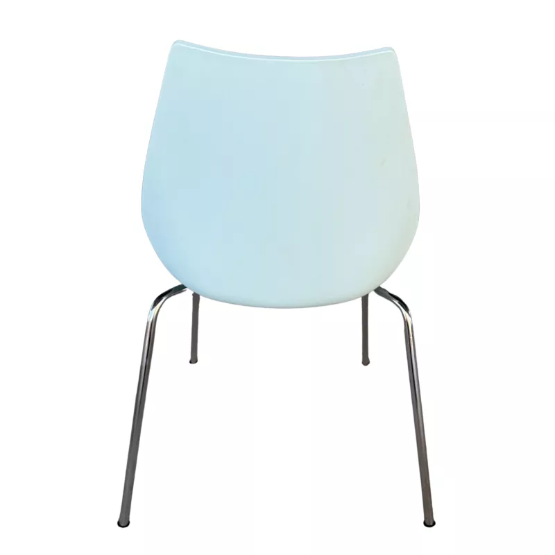 KARTELL│Chaise d'accueil/collectivité modèle MAUI designer Vico Magistretti│bleu clair