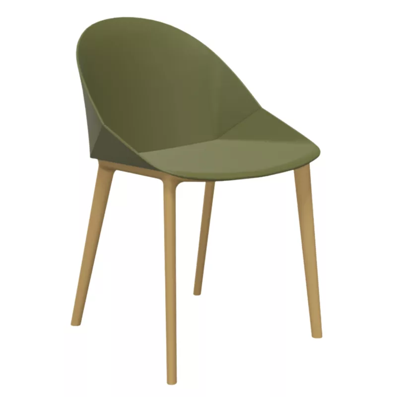 LOLA│Chaise Monocoque│4 pieds bois fibré│Coloris à choix
