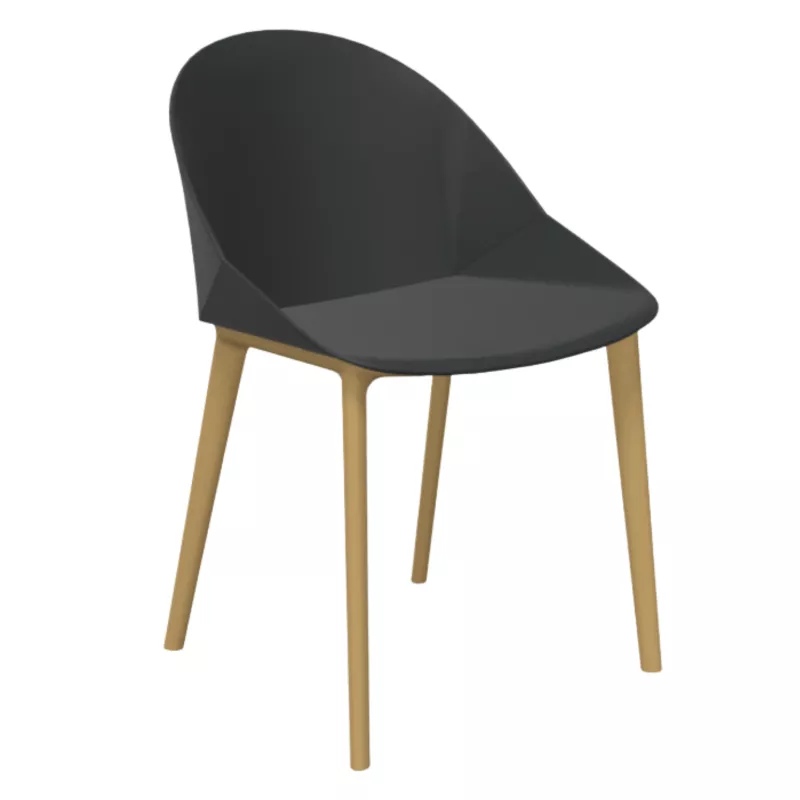 LOLA│Chaise Monocoque│4 pieds bois fibré│Coloris à choix