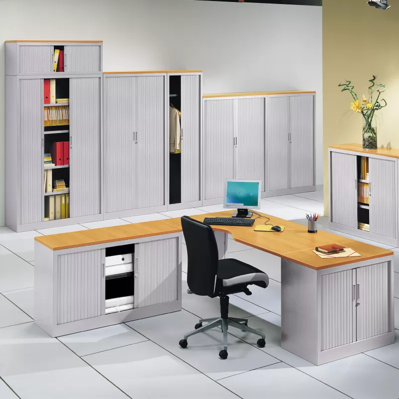 ARIV│Armoire rideau L120xH198 cm│Acier-PVC - décors à choix