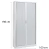 ARIV│Armoire rideau L100xH198 cm│Acier-PVC - décors à choix