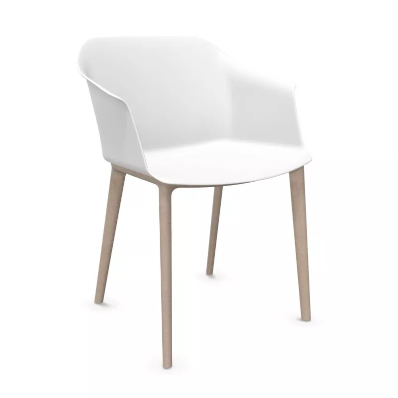 SCOTT│Fauteuil 4 pieds fibrés│Assise PVC│Coloris à choix
