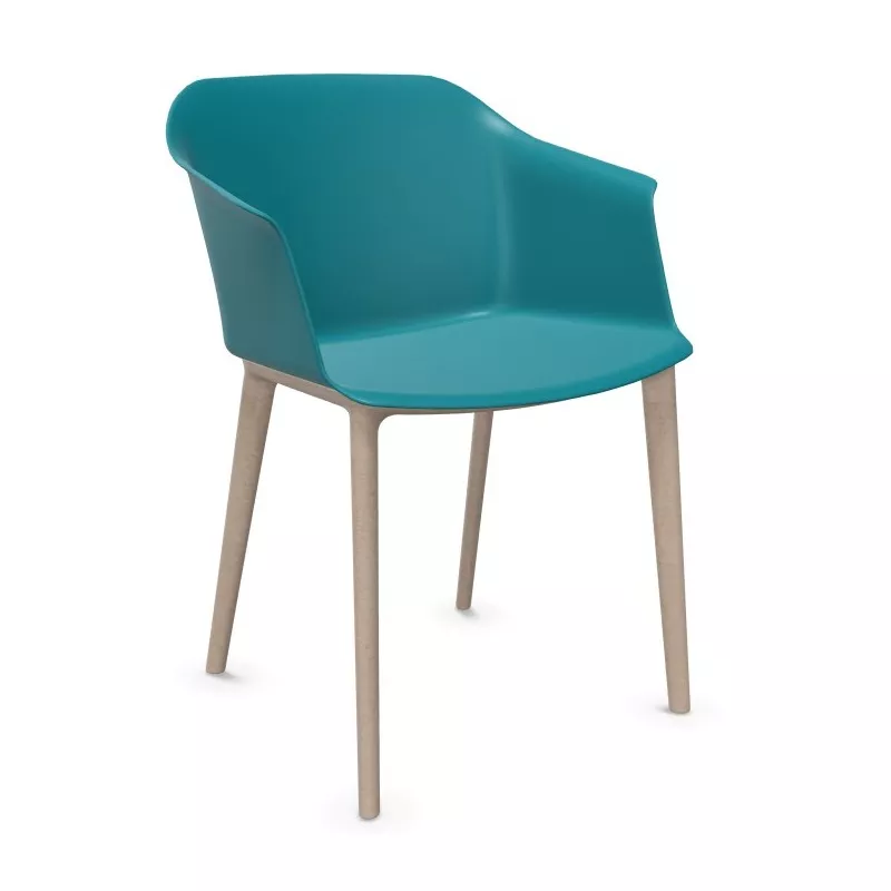 SCOTT│Fauteuil 4 pieds fibrés│Assise PVC│Coloris à choix