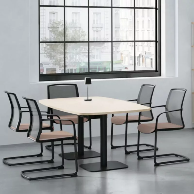 ELOISE│Table conférence tonneau 25mm│8 personnes 2 pieds 200x100