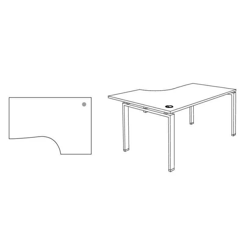 ASTRO│Bureau compact 90° avec retour