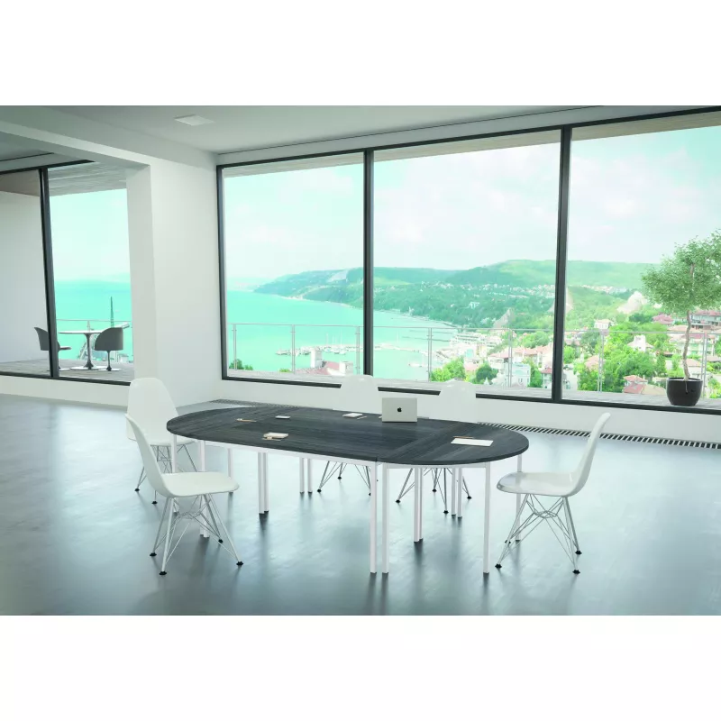 RENCONTRE│Table modulaire sur 4 pieds et structure assortie