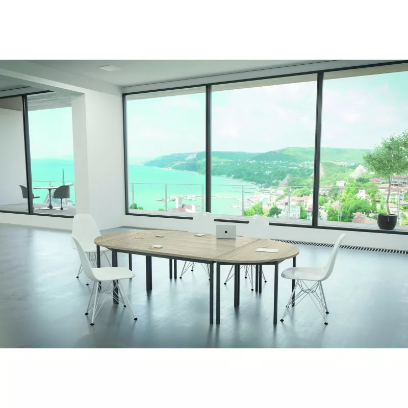 RENCONTRE│Table modulaire sur 4 pieds et structure assortie