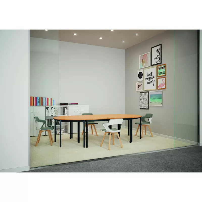 RENCONTRE│Table modulaire sur 4 pieds et structure assortie