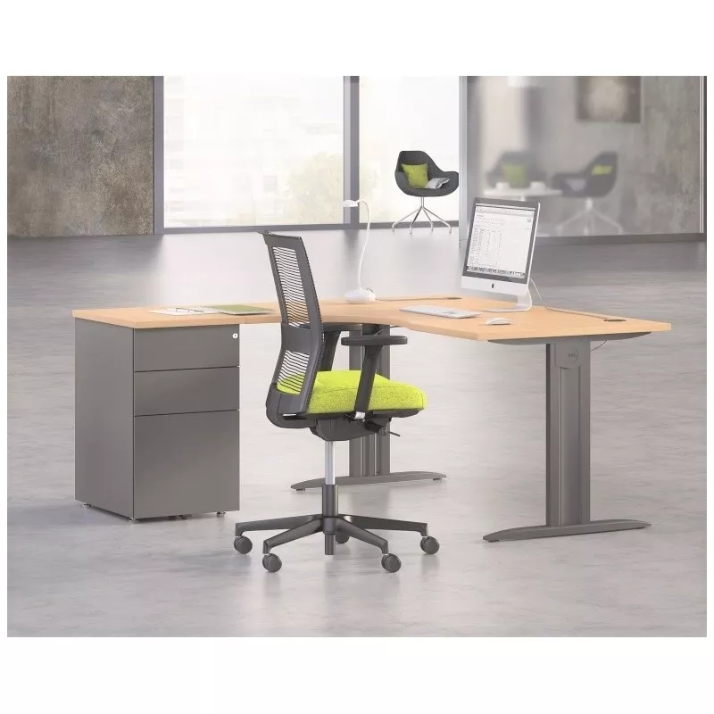 Pack de bureau Idol avec retour+ caisson hauteur bureau