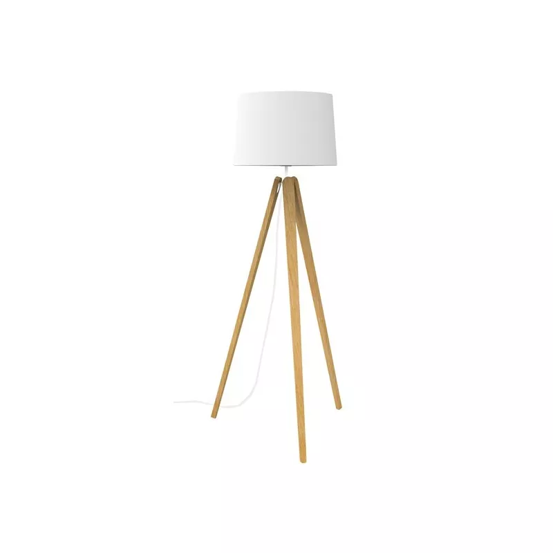 Lampe sur pied EOL CL05 en bois et lin sur 3 pieds