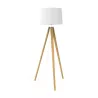 Lampe sur pied EOL CL05 en bois et lin sur 3 pieds