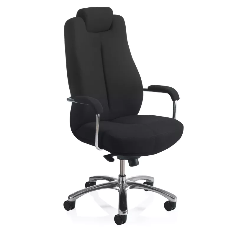 24H PRO│Fauteuil de travail - usage intensif 24H/24│Noir/Chromé