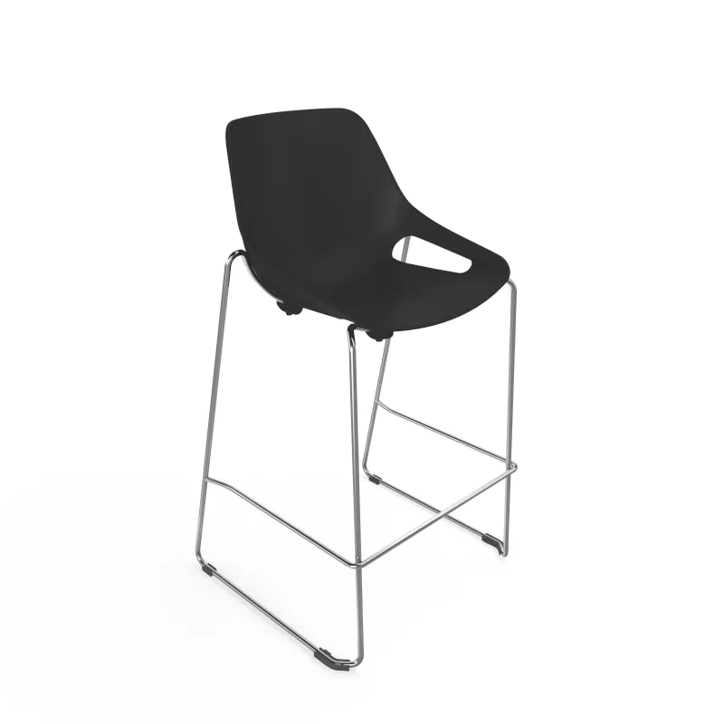 Tabouret de collectivité / réunion Rosalie EOL sur pieds chromés