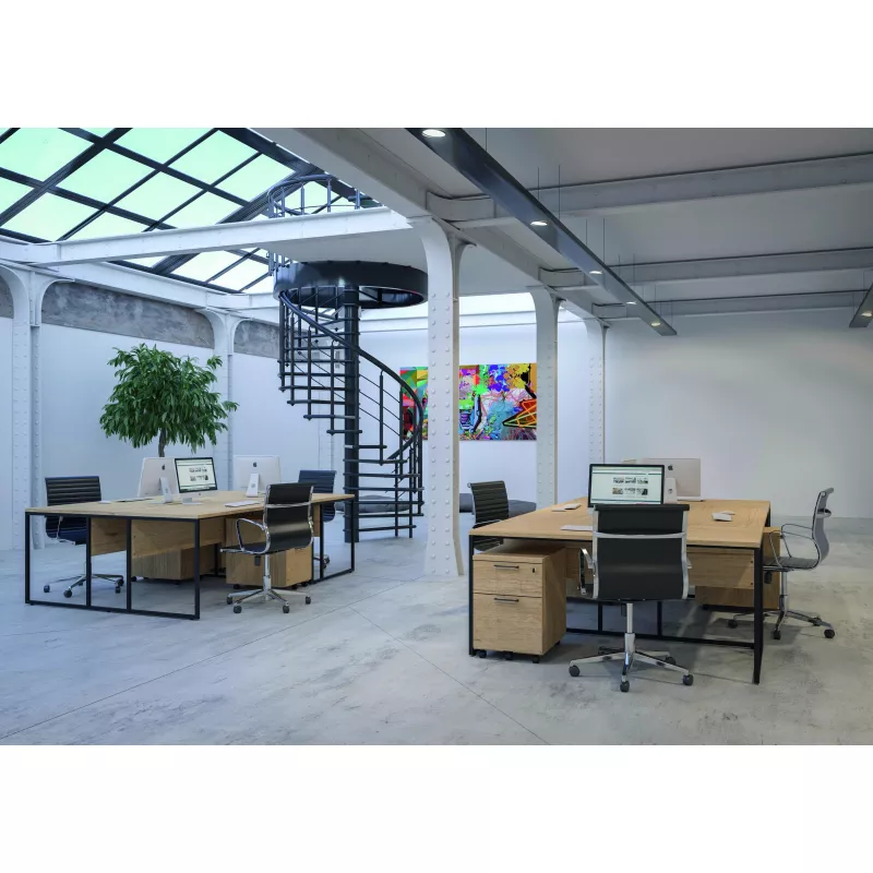 STRICTO│Bureau droit Profondeur 80 pied double ruban