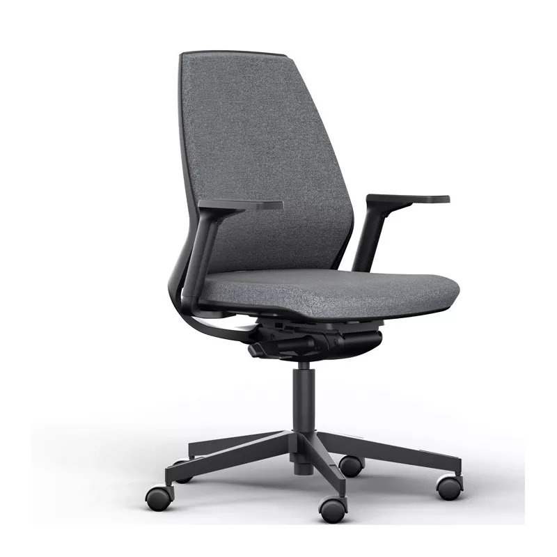 Fauteuil de travail Eliott dossier tissu avec accoudoirs réglables 3D