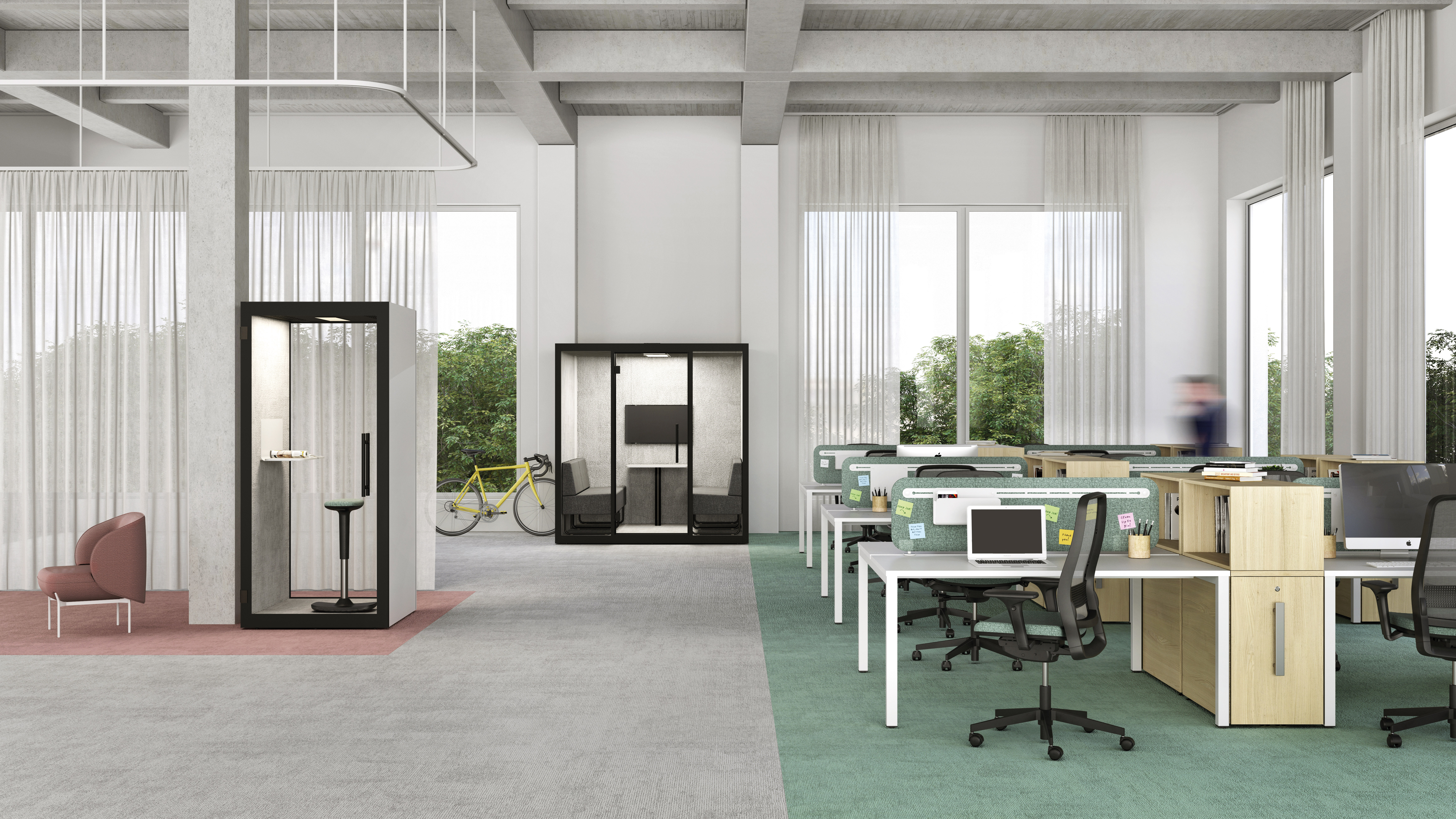 Desk with chairs