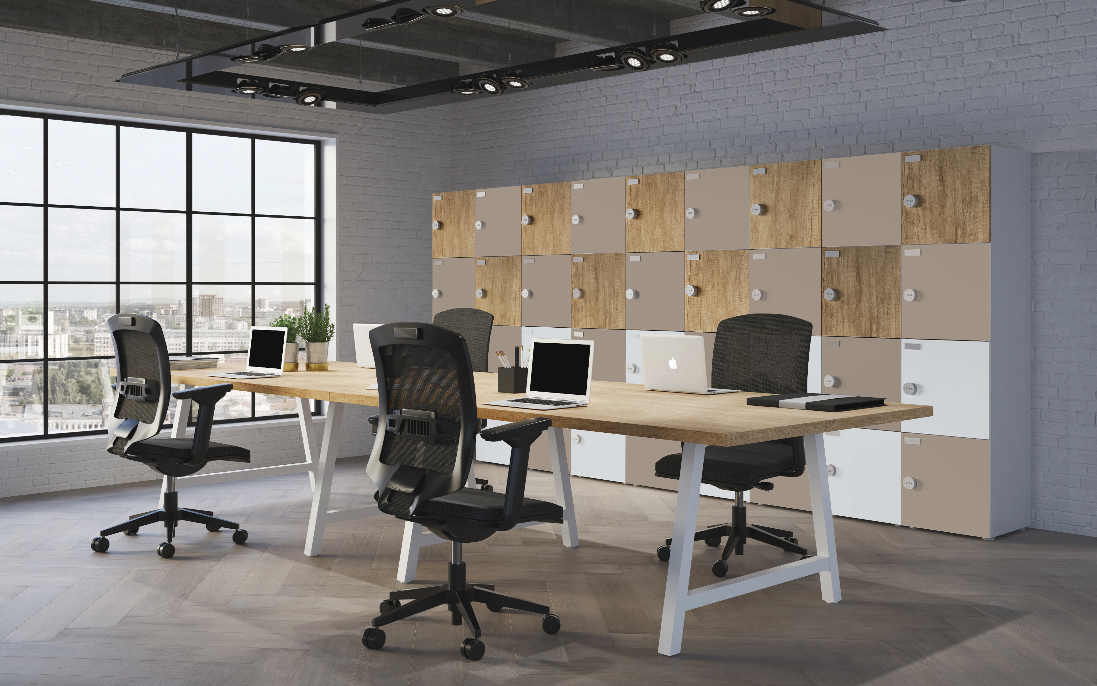 Desk with chairs